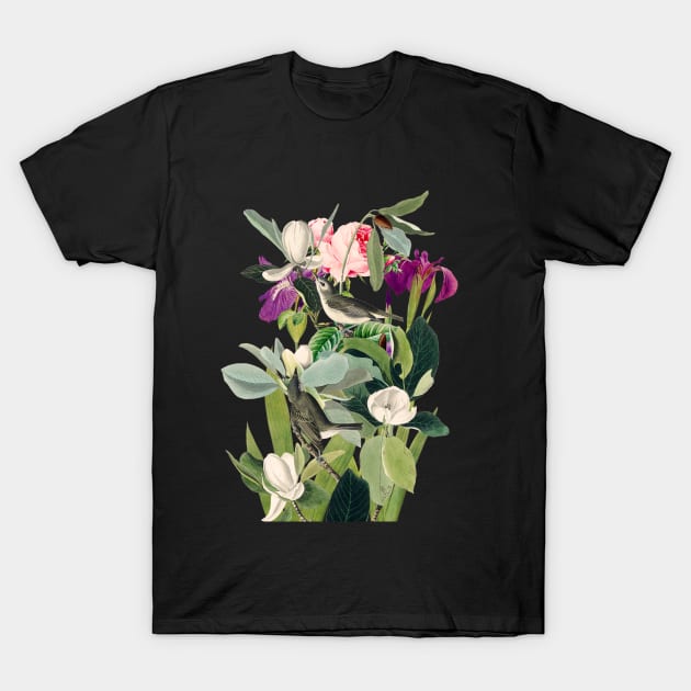 Birds and flowers T-Shirt by volkvilla